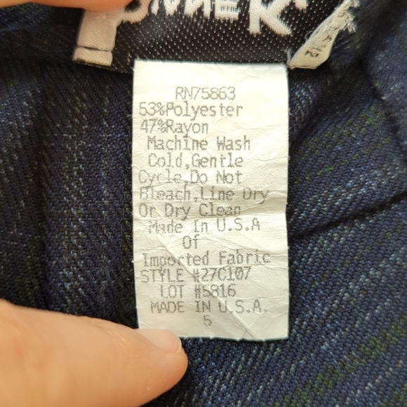 Diane K. 80's Vintage Preppy Plaid High Waisted A-Line Mini Skirt Navy Green 5 - Picture 11 of 14